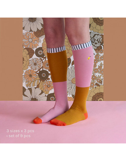 Dusty pink+Dijon Knee Socks 22-24