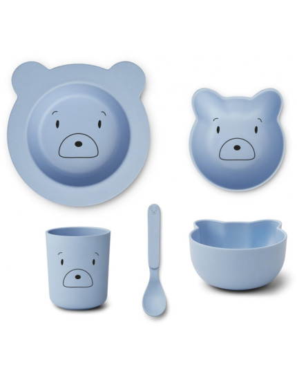 Бамбуковий набір посуду Joana Baby Mr Bear SkyBlue Один розмір