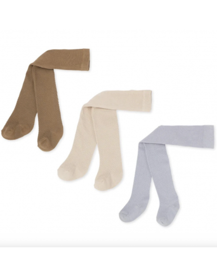 3x Pointelle Tigers eye/sand/pearl blue
