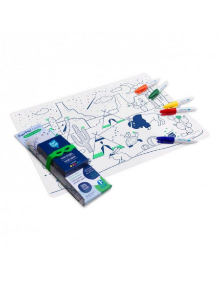 Table Colouring Set with 5 Pens and Cactus Bracelet 3Y+
