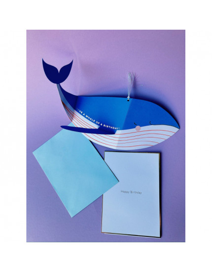Whale Stand-Up Birthday Card One Size