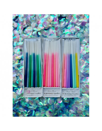Color Dipped Tapered Candles Blue&Green One Size