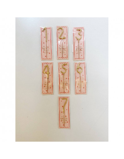 Gold Small Sparkler Numbers 7 One Size