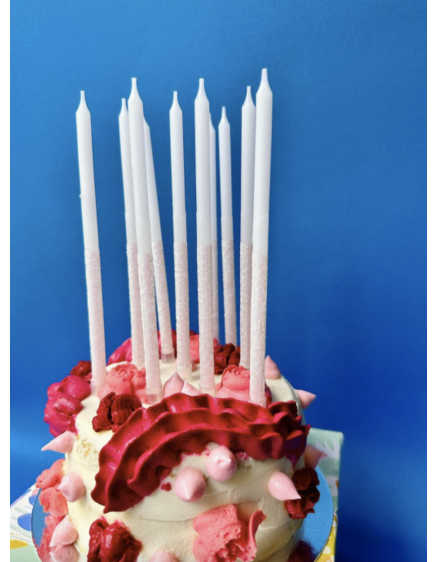 Glitter Dipped Candles Green 4