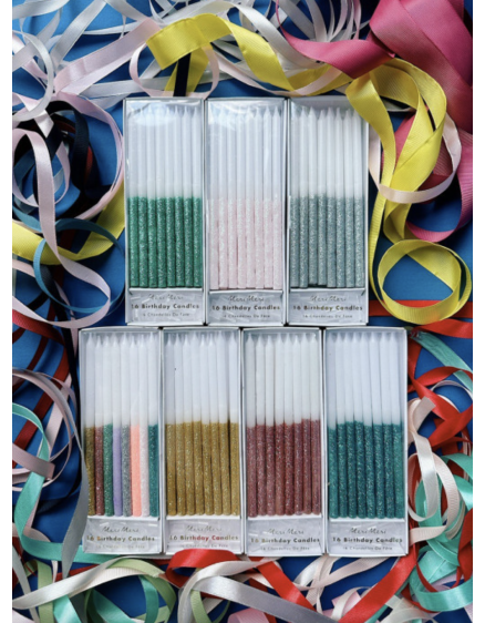 Glitter Dipped Candles Green 2