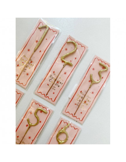 Gold Small Sparkler Numbers 3 One Size