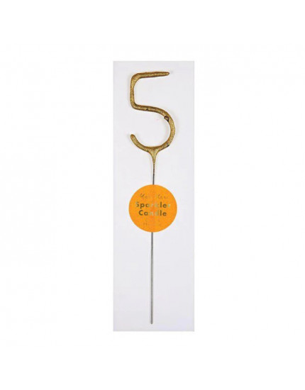 Gold Sparkler Numbers 5 Candles One Size