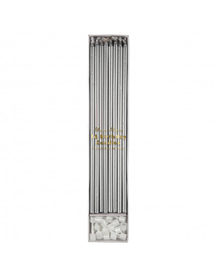 Long Candles Silver One Size
