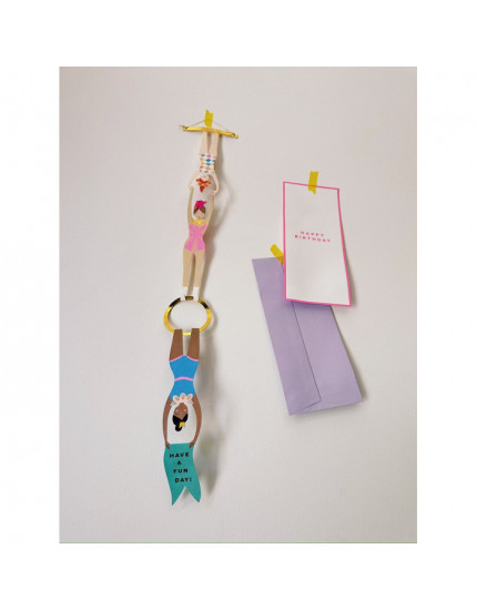 Acrobats Mobile Birthday Card One Size