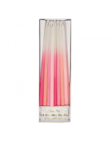 Color Dipped Tapered Candles Pink One Size