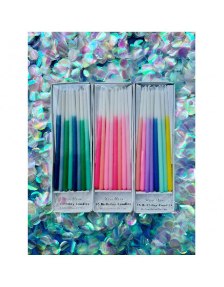 Color Dipped Tapered Candles Pink 2