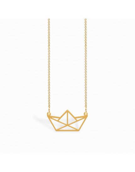 Origami Boat Gold Necklace