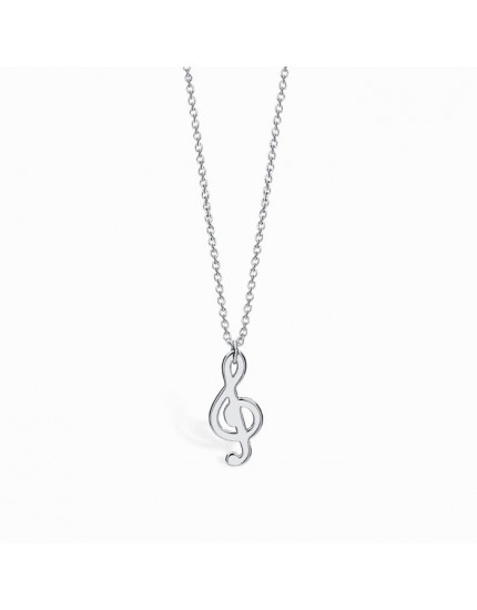 Treble Clef Silver Necklace