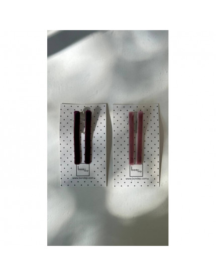 2 x Thin Velvet Clip Bordeaux