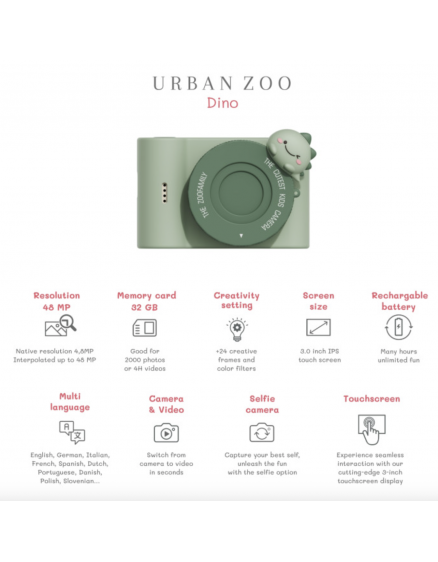 Digital kids camera Urban Zoo Dino Green 3