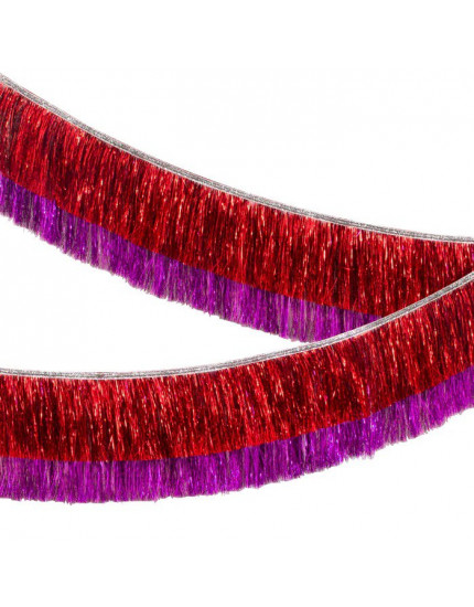 Red & Pink Tinsel Fringe One Size
