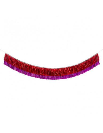 Red & Pink Tinsel Fringe 4