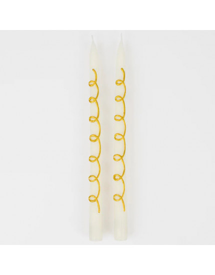 Gold Swirl Tapper Candles One Size