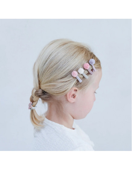 8 x Mini Tulle Pom Pom Clips 2