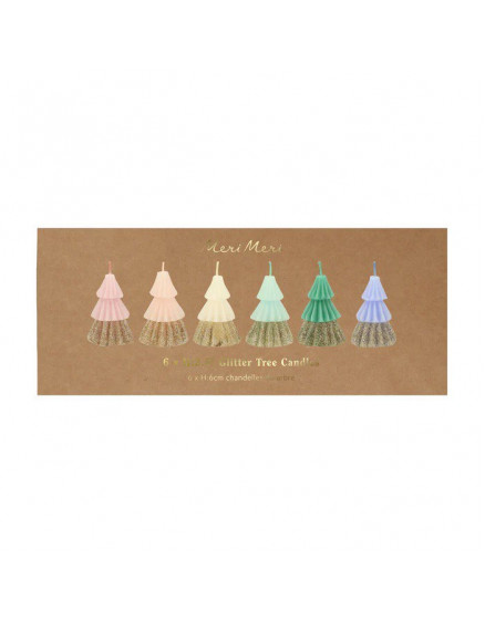 Rainbow Glitter Trees Candles 2
