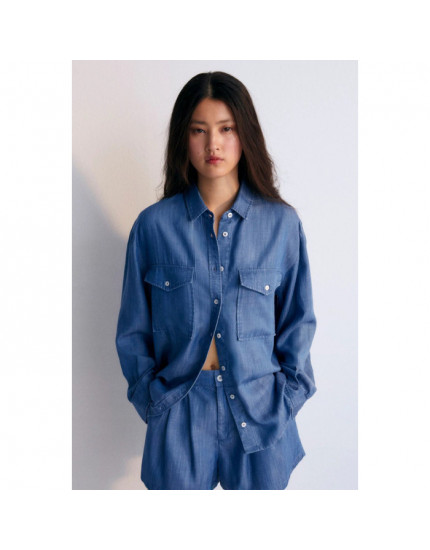 Ophelia Woman Shirt Powder Blue