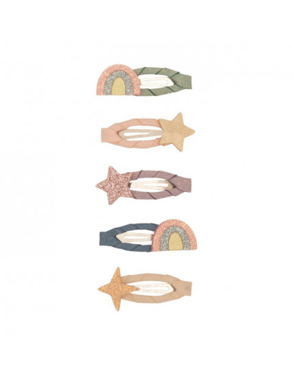 5 x Rainbow & Star Mini Clic Clacs