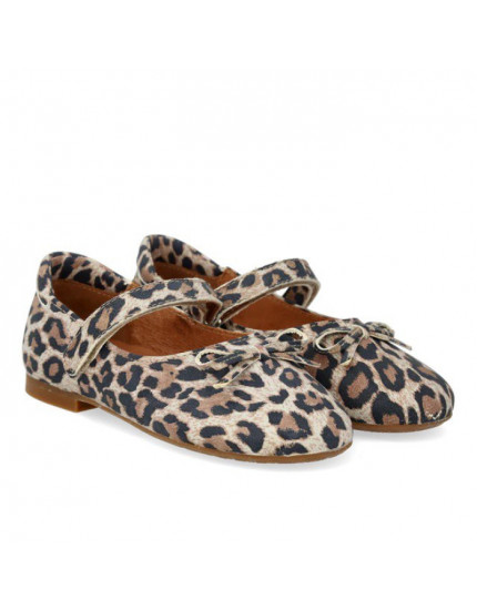 Ballerina with Bow & Velcro Leopard