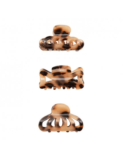 3 х Assorted Leopard Mini Claw Clips 36M+