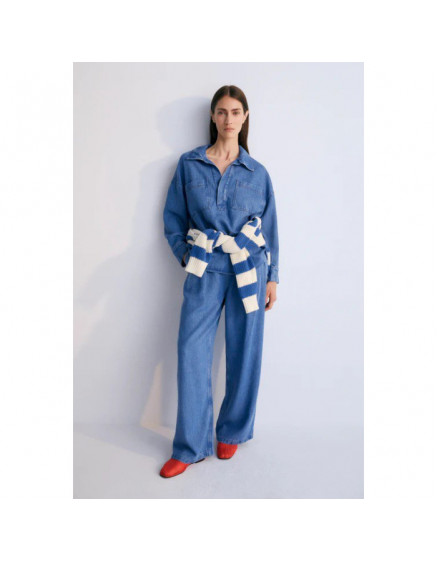 Micenas Woman Shirt Mid Blue Denim 6