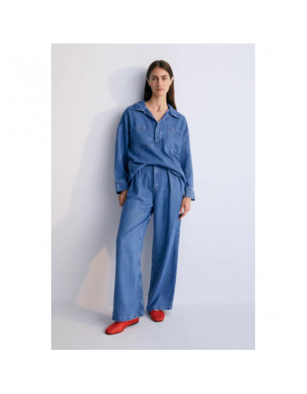 Micenas Woman Shirt Mid Blue Denim 4