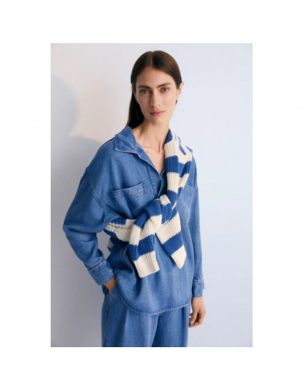 Micenas Woman Shirt Mid Blue Denim 3