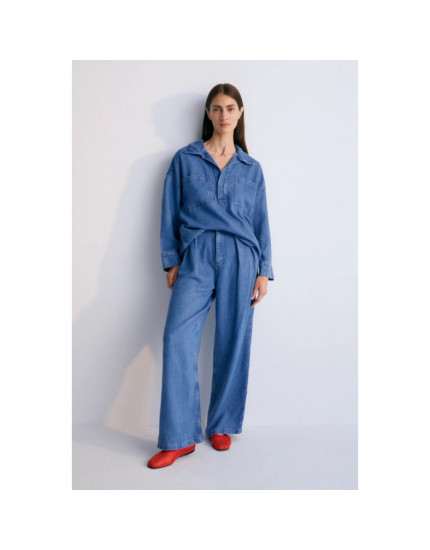 Micenas Woman Pant Mid Blue Denim