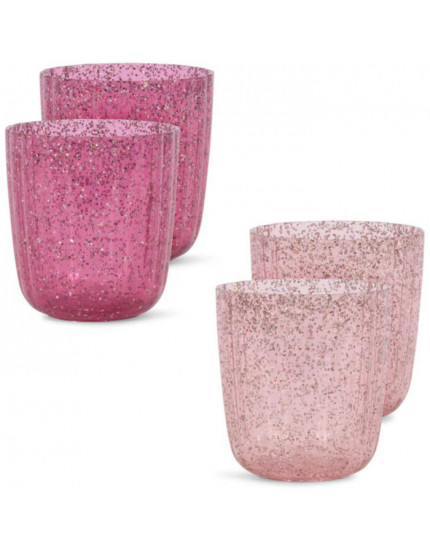 Glitter Cup 4 Pack Sparkling Pink One Size