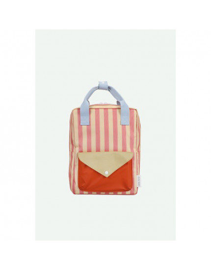 Backpack Medium Stripes Coral Pink + Sandy One Size