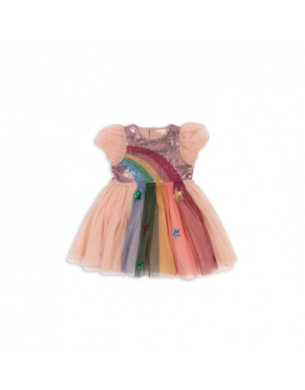 Odette Rainbow Dress Evening Sand