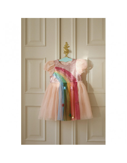 Odette Rainbow Dress Evening Sand 4