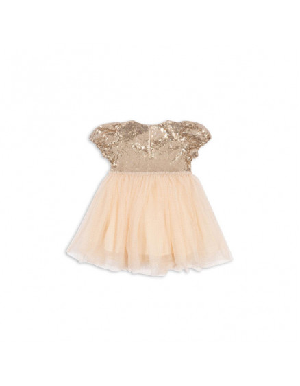 Starla Puff Sleeve Dress Gold Blush 5