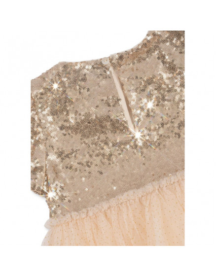 Starla Puff Sleeve Dress Gold Blush 2