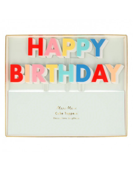 Happy Birthday Acrylic Cake Toppers One Size