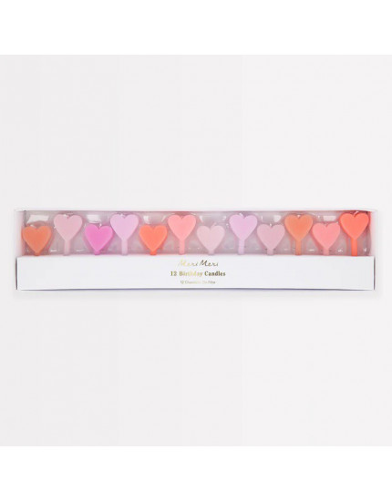 Pink Heart Candles  One Size