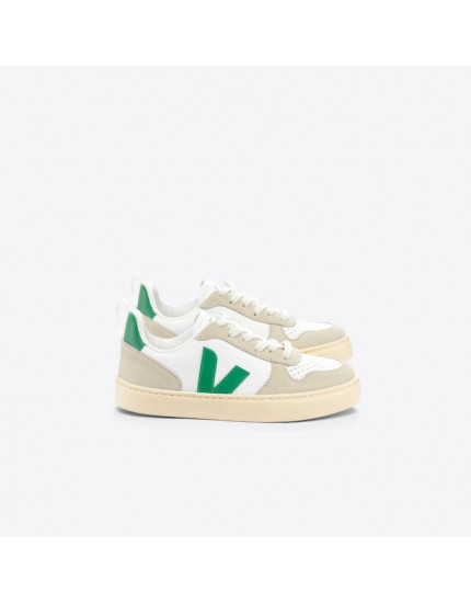 V-10 Leather White Emeraude Almond Sneakers 32