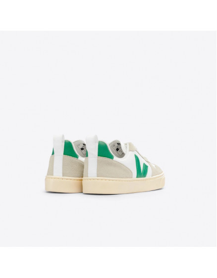 V-10 Leather White Emeraude Almond Sneakers 4