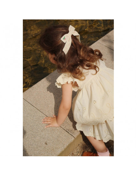 Velvet Bow Pearly Hair Clip Pearled Ivory 5