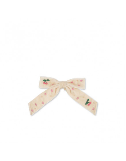 Velvet Bow Pearly Hair Clip Pearled Ivory 3