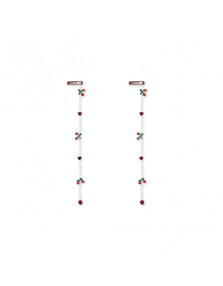 2 Pack Pearly Tassel Hair Clip Cherry 2
