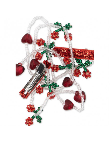 2 Pack Pearly Tassel Hair Clip Cherry 4