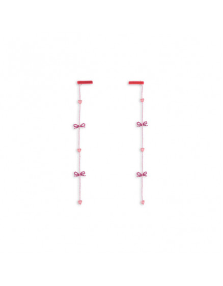 2 Pack Pearly Tassel Hair Clip Pink Bow 3