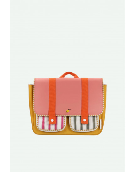 School Bag Coral Pink + Submarine Yellow
