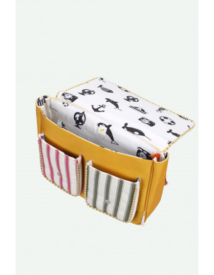 School Bag Coral Pink + Submarine Yellow 5