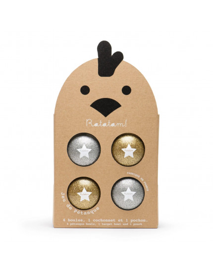 The Set Of Glitter Balls Gold and Silver One Size
